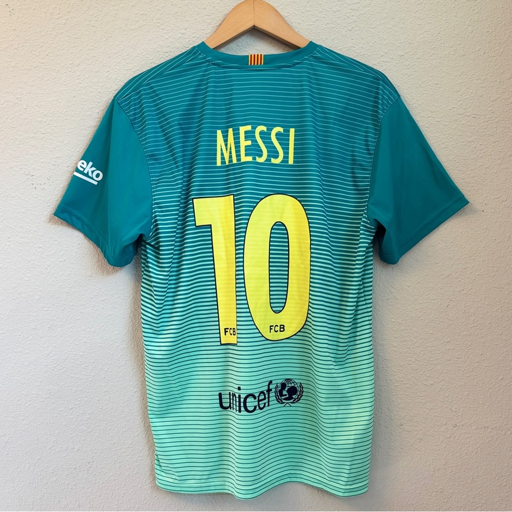 Mens Roger’s 2016 2017 FC Barcelona Third Replica Jersey Messi Number 10 Size XL